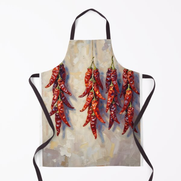 Item preview, Dried Chillies Hanging on a Wall — Folk Art Kitchen Print designed and sold by Kelvin Hughes Design.