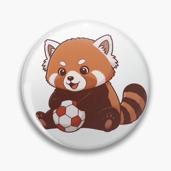 Item preview, Cute Red Panda Playing Soccer - Kawaii Red Panda Football Athlete Illustration designed and sold by Wild-way Art.