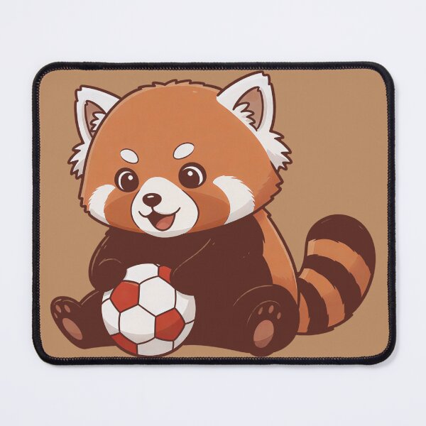 Item preview, Cute Red Panda Playing Soccer - Kawaii Red Panda Football Athlete Illustration designed and sold by Wild-way Art.