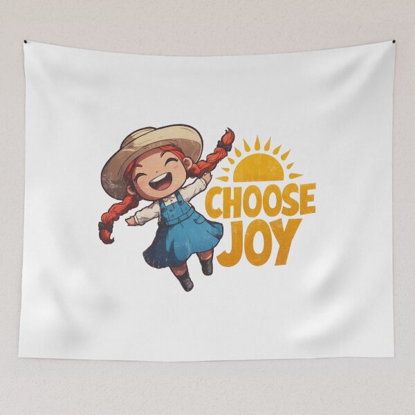 Item preview, Choose Joy Jumping Anne of Green Gables Retro Design designed and sold by Fenay Designs.