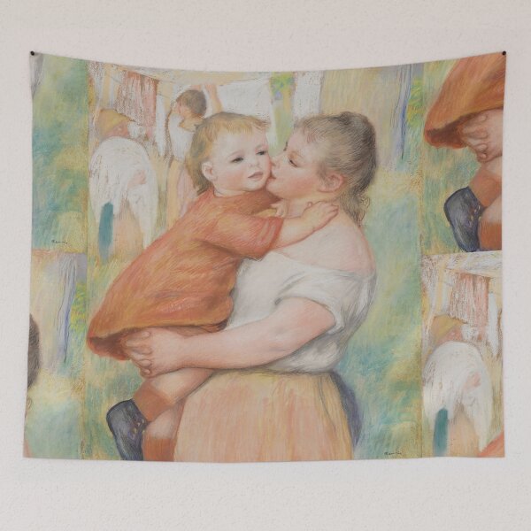 Item preview, Laundress and Her Child Aline and Pierre by Pierre Auguste Renoir: Impressionist Poster designed and sold by artofuniverse.