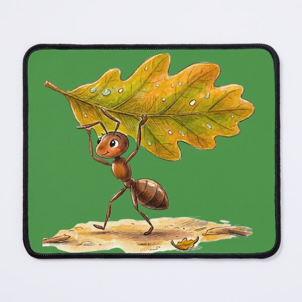 Item preview, Cute Ant Carrying Oak Leaf – Personalized Name Watercolor Art designed and sold by MBBialyPiksel.