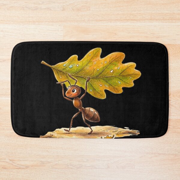 Item preview, Cute Ant Carrying Oak Leaf – Personalized Name Watercolor Art designed and sold by MBBialyPiksel.