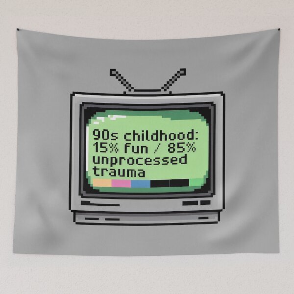 Item preview, 90s Childhood Trauma Pixel Art Nostalgia designed and sold by SplashTastic.