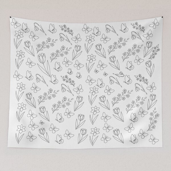 Item preview, Line art spring design - pattern designed and sold by DKunic.
