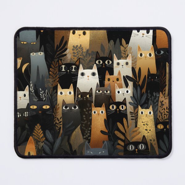 Item preview, Whimsical Night Garden Hidden Cats Pattern designed and sold by anderlee.