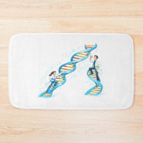 Item preview, DNA Helix Climbing Scientists Illustration designed and sold by HypatiaLab.