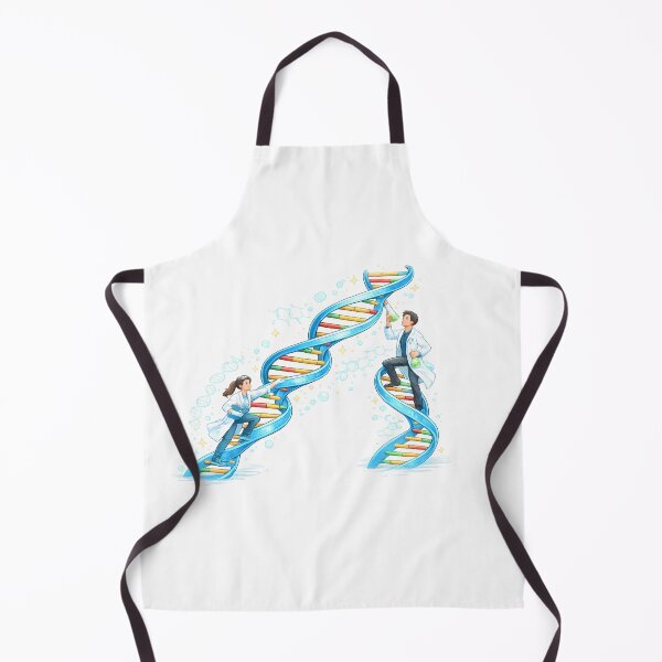 Item preview, DNA Helix Climbing Scientists Illustration designed and sold by HypatiaLab.