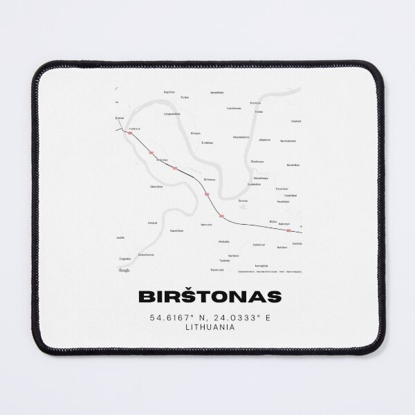 Item preview, Birštonas Lithuania Minimalist Map Poster | Spa Town City Map Art designed and sold by RM-Journey.
