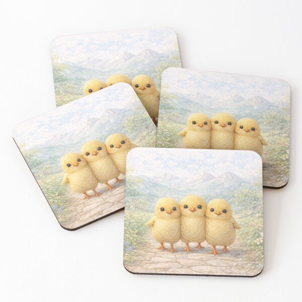 Item preview, Three Chick Friends – Cute Spring Chick Watercolour designed and sold by inspired-works.