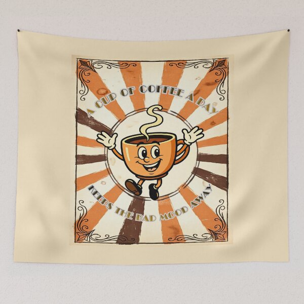 Artikelvorschau, A Cup of Coffee a Day - Vintage Retro Poster entworfen und verkauft von LittleKnight.