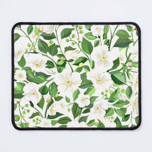 Item preview, White Flower Heart Wreath - Lush Green Botanical Floral Art Print designed and sold by DesignArtist.ia.