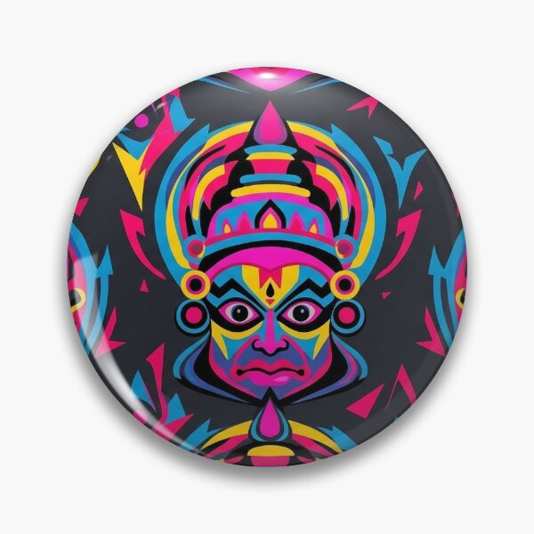 Item preview, Neon Kathakali Pop Art: Vibrant Indian Mask Pattern designed and sold by OpenDreamArts.