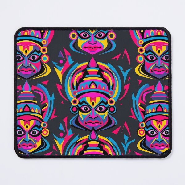Item preview, Neon Kathakali Pop Art: Vibrant Indian Mask Pattern designed and sold by OpenDreamArts.