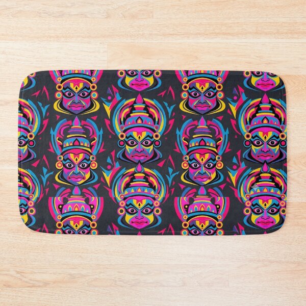 Item preview, Neon Kathakali Pop Art: Vibrant Indian Mask Pattern designed and sold by OpenDreamArts.