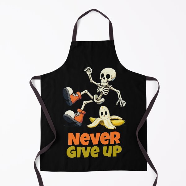 Item preview, Never Give Up Funny Skeleton – Motivational Cartoon Banana Slip Design designed and sold by Karim-Karem.