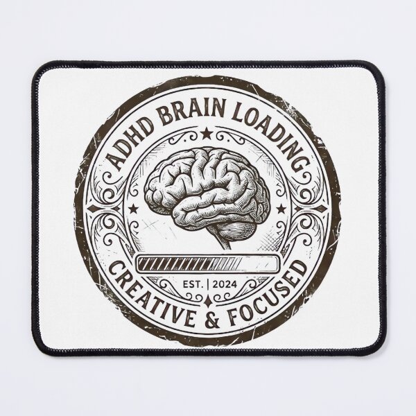 Item preview, ADHD Brain Loading Vintage Badge designed and sold by urbinet.