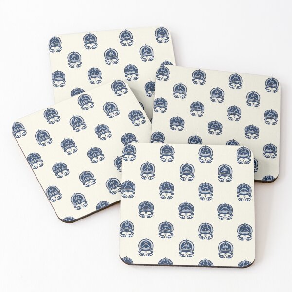 Item preview, Serene Kerala: Deep Indigo & Cream Block-Print Style Art designed and sold by OpenDreamArts.
