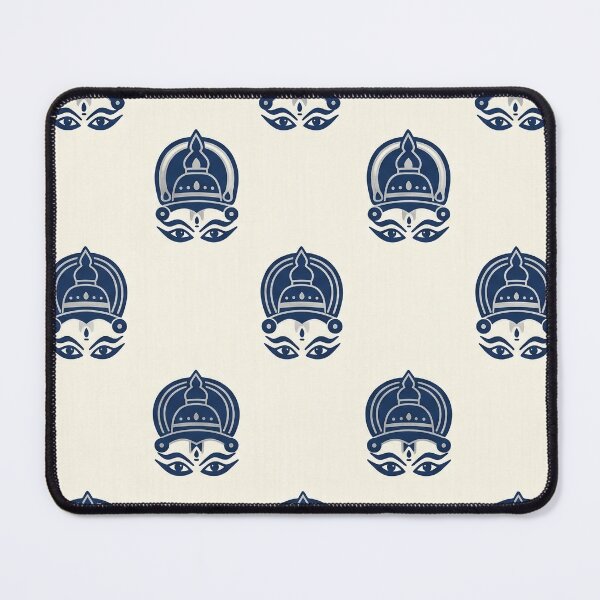 Item preview, Serene Kerala: Deep Indigo & Cream Block-Print Style Art designed and sold by OpenDreamArts.