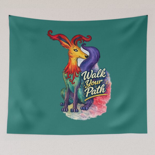 Item preview, Walk Your Path - Live Full Colour  inspirational Colourful Dog Watercolour Illustration designed and sold by Live Full Colour.