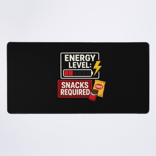 Item preview, Energy Level: Snacks Required – Low Battery Funny Food Graphic designed and sold by Timeless Junction.