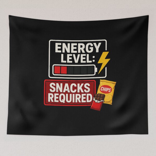 Item preview, Energy Level: Snacks Required – Low Battery Funny Food Graphic designed and sold by Timeless Junction.