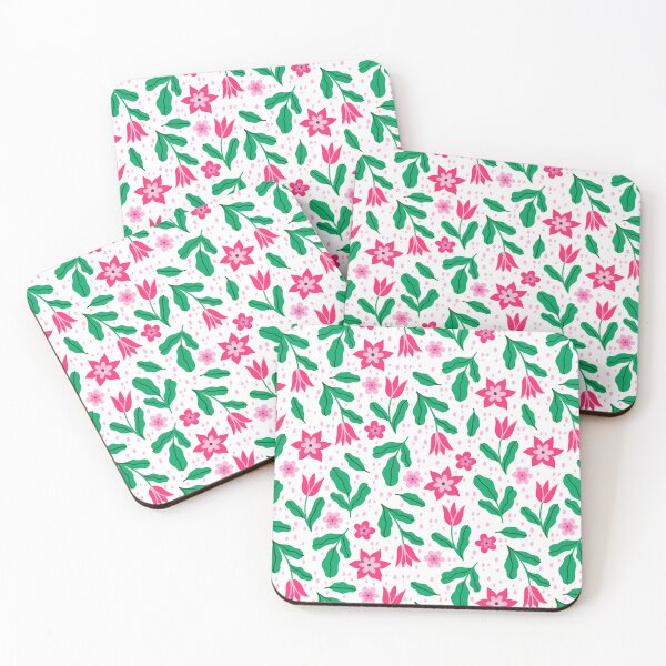 Item preview, pattern with pink flowers designed and sold by burbura.