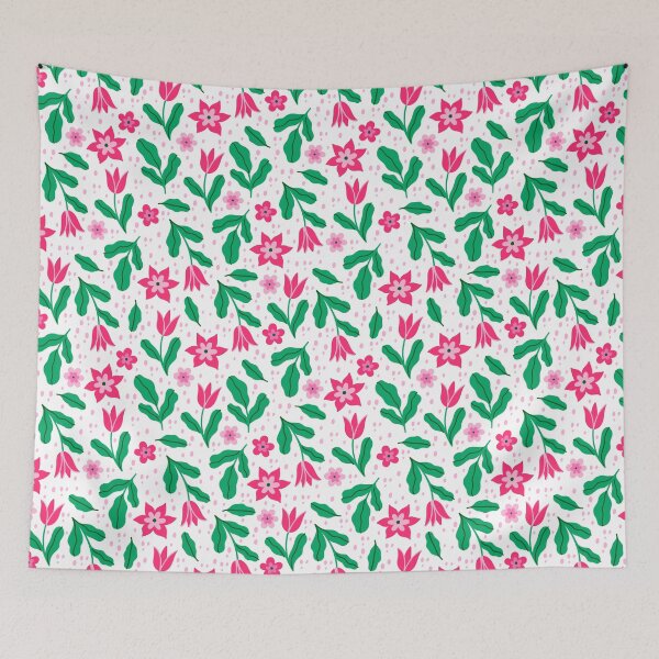 Item preview, pattern with pink flowers designed and sold by burbura.