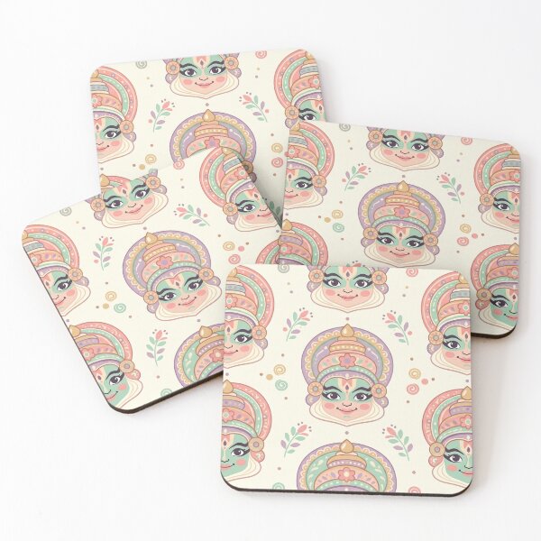 Item preview, Pastel Kathakali Dreams: Soft Indian Folk Art Pattern designed and sold by OpenDreamArts.