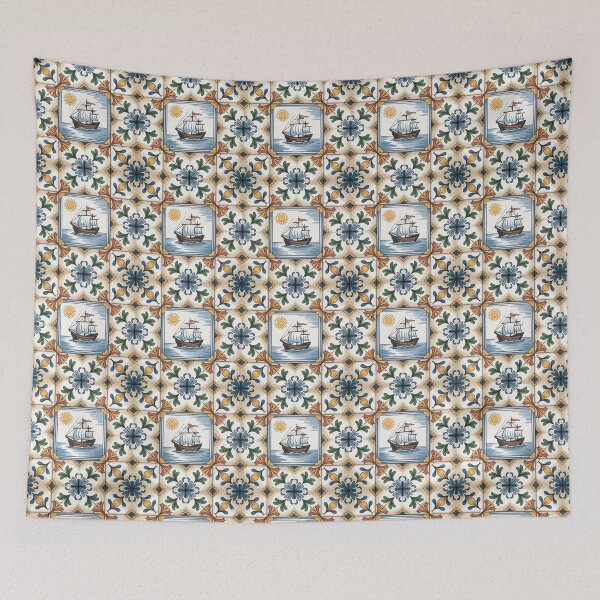 Item preview, Portuguese Azulejo Tile Pattern – Vintage 16th Century Blue Ceramic Design designed and sold by Tamas Das.