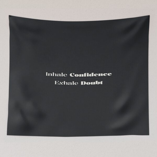 Item preview, Minimalist "Inhale Confidence Exhale Doubt" Deep Plum Stacked Serif Typography designed and sold by trepiu.