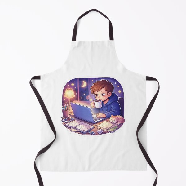 Item preview, Late Night Study Vibes – Cozy Aesthetic Student with Coffee & Laptop Sticker designed and sold by Dasts Cart.