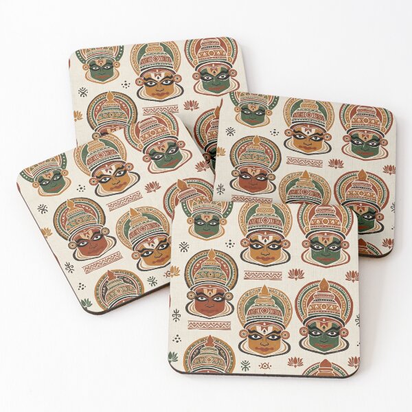 Item preview, Terracotta & Forest Green: Abstract Kerala Folk Art Print designed and sold by OpenDreamArts.