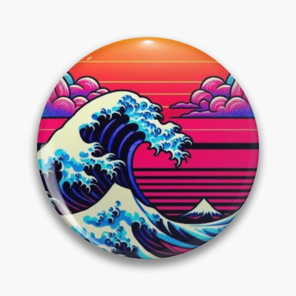 Item preview, Synthwave Wave – Retro Japanese Sunset Design designed and sold by Dogandesighn.