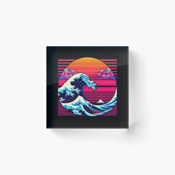 Item preview, Synthwave Wave – Retro Japanese Sunset Design designed and sold by Dogandesighn.