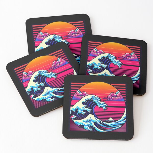 Item preview, Synthwave Wave – Retro Japanese Sunset Design designed and sold by Dogandesighn.
