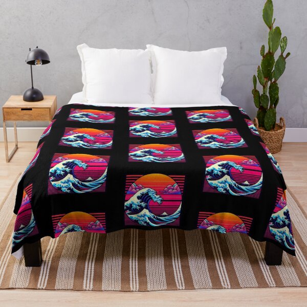 Item preview, Synthwave Wave – Retro Japanese Sunset Design designed and sold by Dogandesighn.
