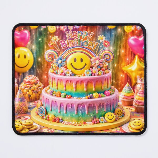 Item preview, Happy Birthday Smiley Rainbow Cake Party designed and sold by CLOUTKULT.