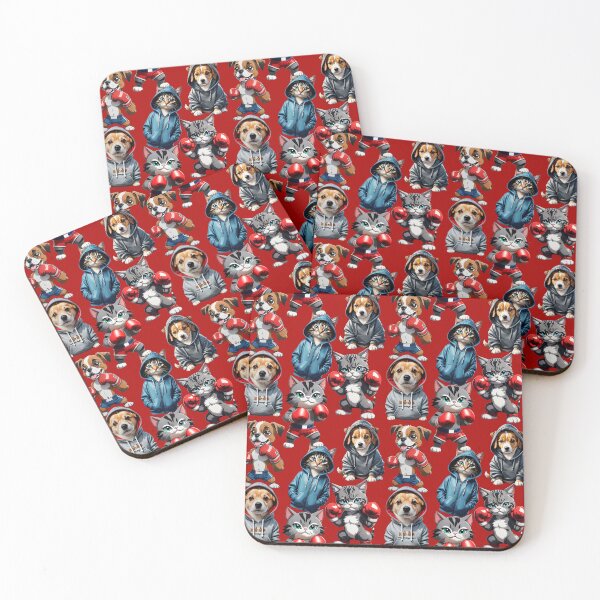 Item preview, Cats and Dogs Pattern Design - Red  designed and sold by PatternTitan.