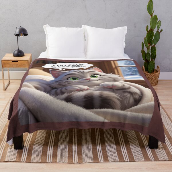 Item preview, Cute Cuddly Cat Canceling Plans Cozy Blanket Cat Lover Design designed and sold by Tpac-goods.