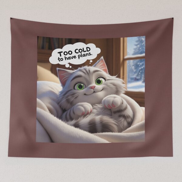 Item preview, Cute Cuddly Cat Canceling Plans Cozy Blanket Cat Lover Design designed and sold by Tpac-goods.