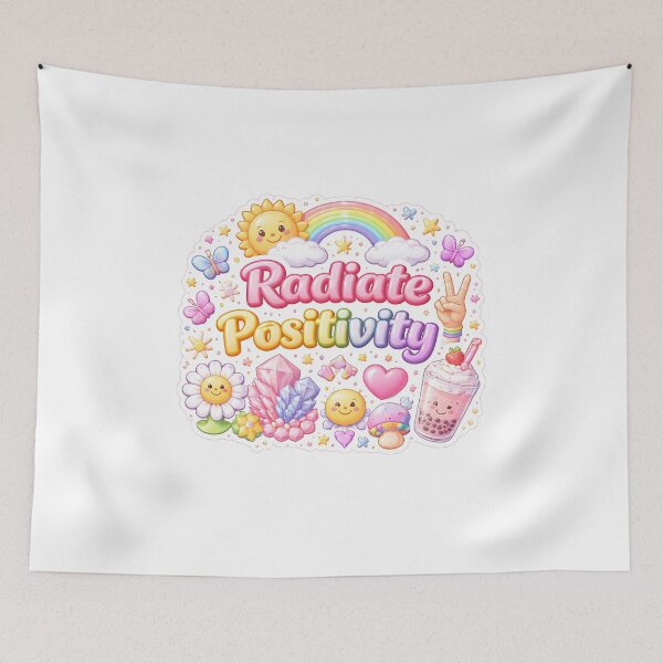 Item preview, Radiate Positivity – Cute Aesthetic Vibes sticker designed and sold by Jaideep Walia.