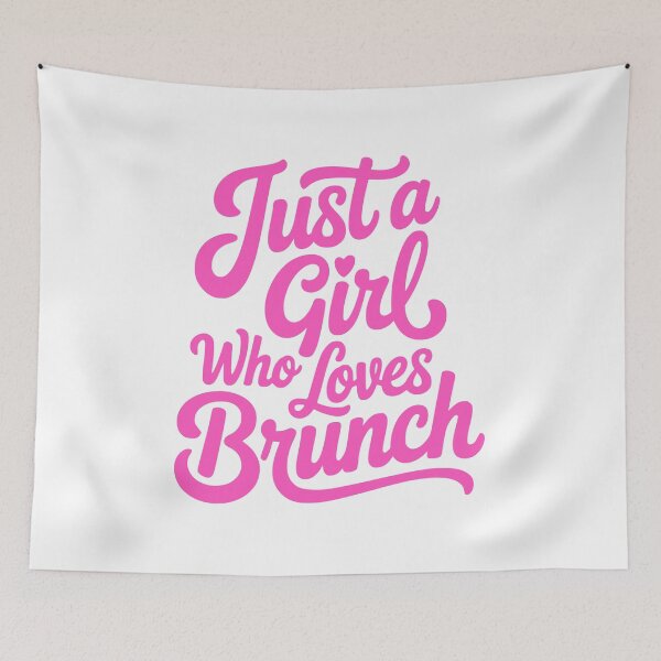 Item preview, Just a Girl Who Loves Brunch! Cute Pink Cursive Brunch Lover designed and sold by PMCreative.