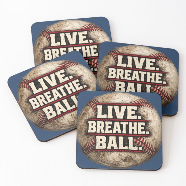 Artikelvorschau, Lebe, atme, Ball, Vintage-Baseball-Motivationsdesign entworfen und verkauft von Blaze & Trail Creative.