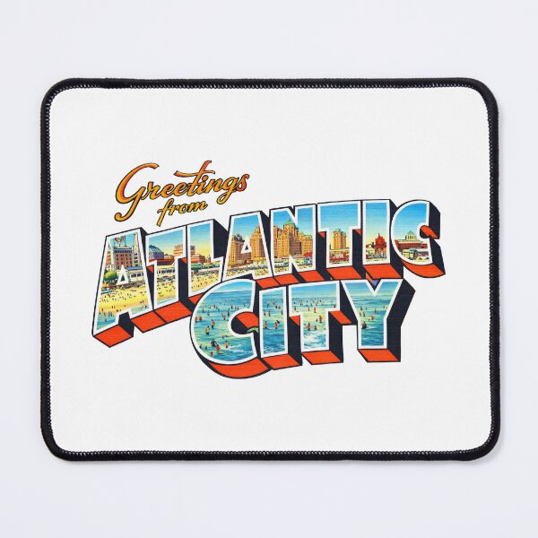 Item preview, Greetings From Atlantic City Vintage Beach Postcard With Boardwalk Skyline and Ocean Scene designed and sold by portokalis.