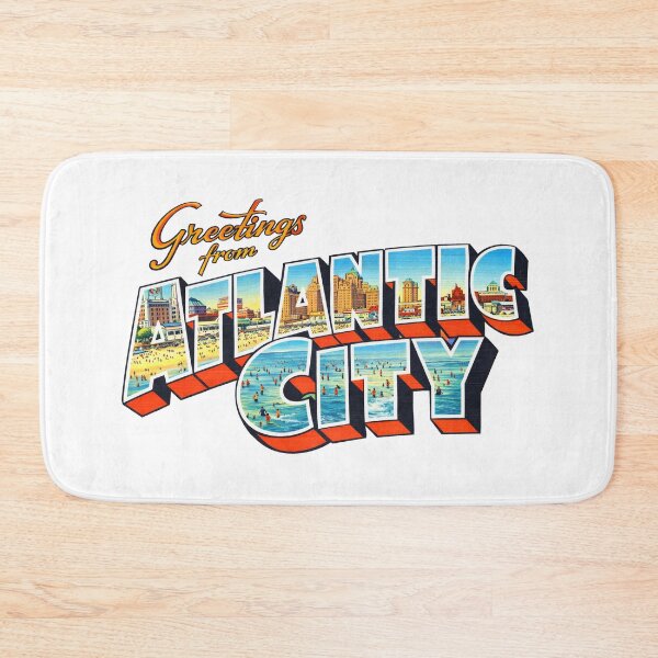 Item preview, Greetings From Atlantic City Vintage Beach Postcard With Boardwalk Skyline and Ocean Scene designed and sold by portokalis.