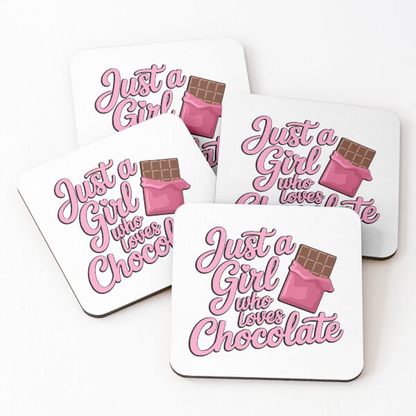 Item preview, Just a Girl Who Loves Chocolate Pink Retro Typography designed and sold by PMCreative.