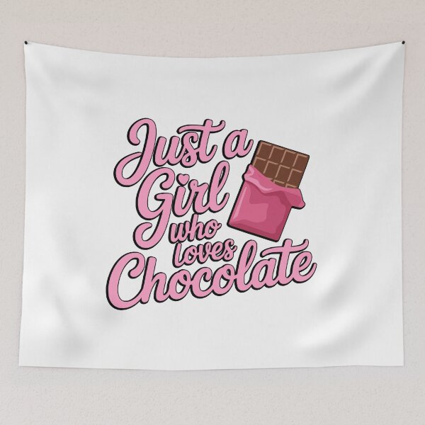 Item preview, Just a Girl Who Loves Chocolate Pink Retro Typography designed and sold by PMCreative.