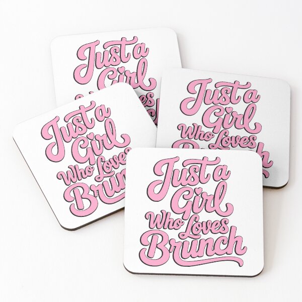 Item preview, Just a Girl Who Loves Brunch Pink Retro Typography designed and sold by PMCreative.