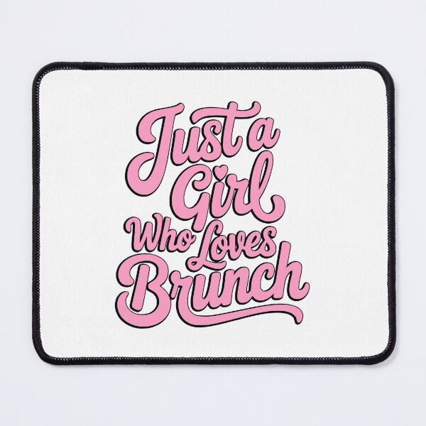 Item preview, Just a Girl Who Loves Brunch Pink Retro Typography designed and sold by PMCreative.